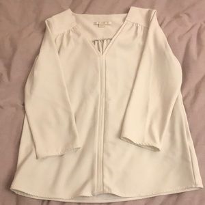 White formal blouse 3/4 length sleeves